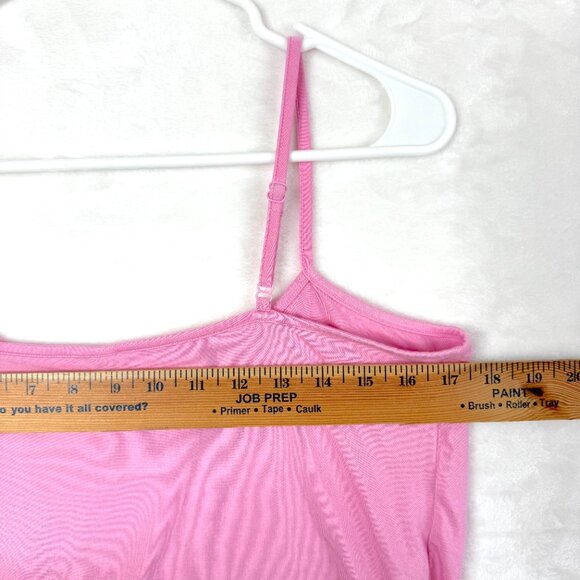 Skims Micro Modal Spaghetti Strap Cropped Scoop Tank Top Womens 2X Pink - Picture 4 of 5